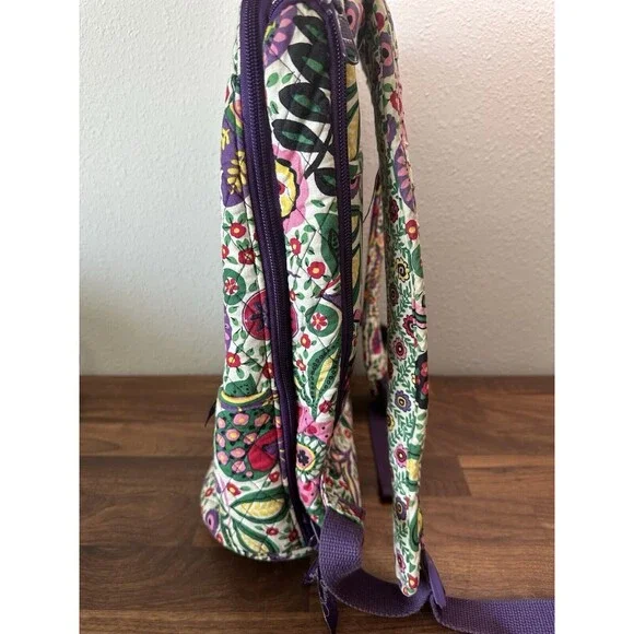 Retired Vera Bradley Full Size Back Pack Heather Purple Floral - Picture 4 of 9